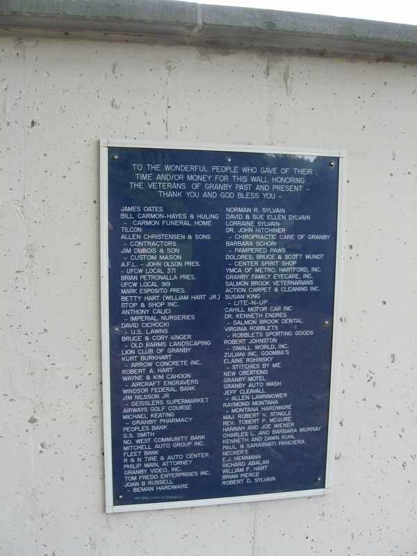 Plaque on Back of Wall image. Click for full size.