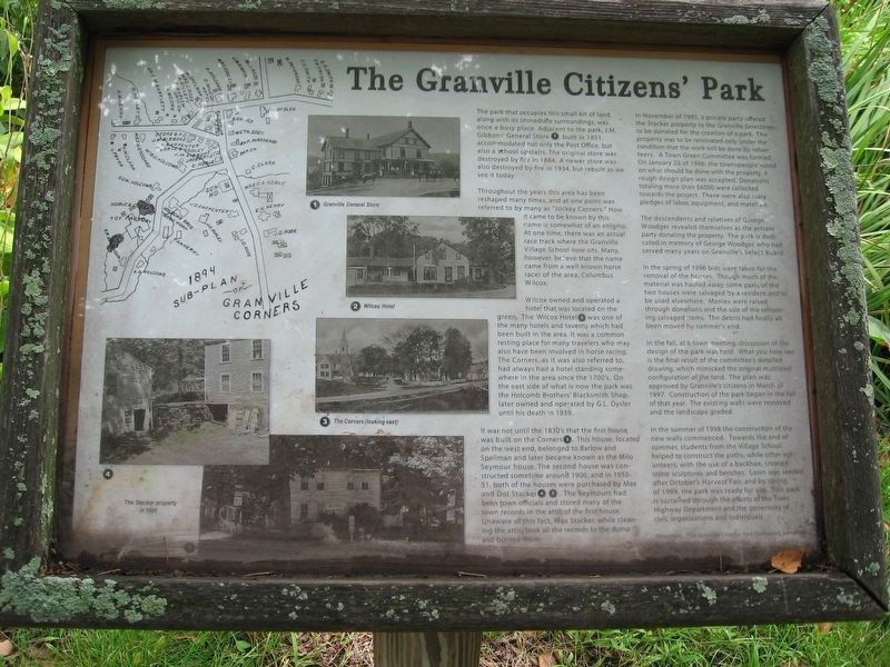 Granville Citizens Park Marker. Click for full size. Granville Citizens Park Marker image. Click for full size.