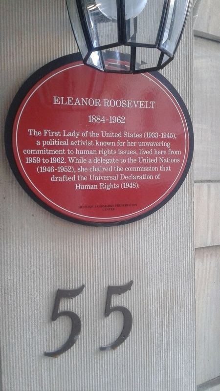 Eleanor Roosevelt Marker. Click for full size. Eleanor Roosevelt Marker image. Click for full size.