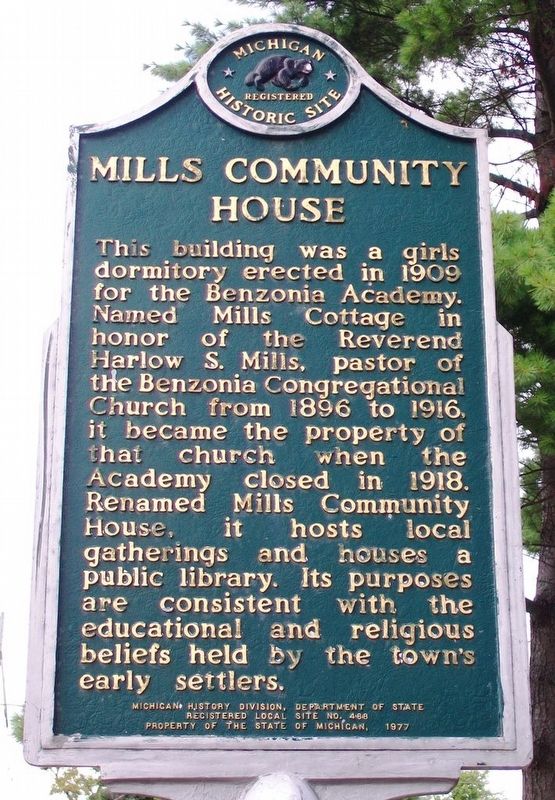 Mills Community House Marker image. Click for full size.