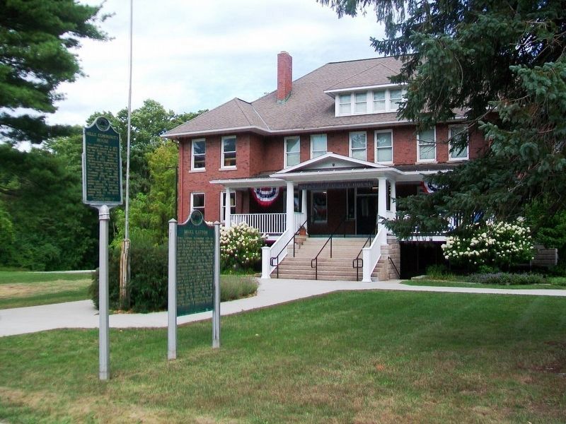 Mills Community House and Marker, and Bruce Catton Marker. Click for full size. Mills Community House and Marker, and Bruce Catton Marker image. Click for full size.