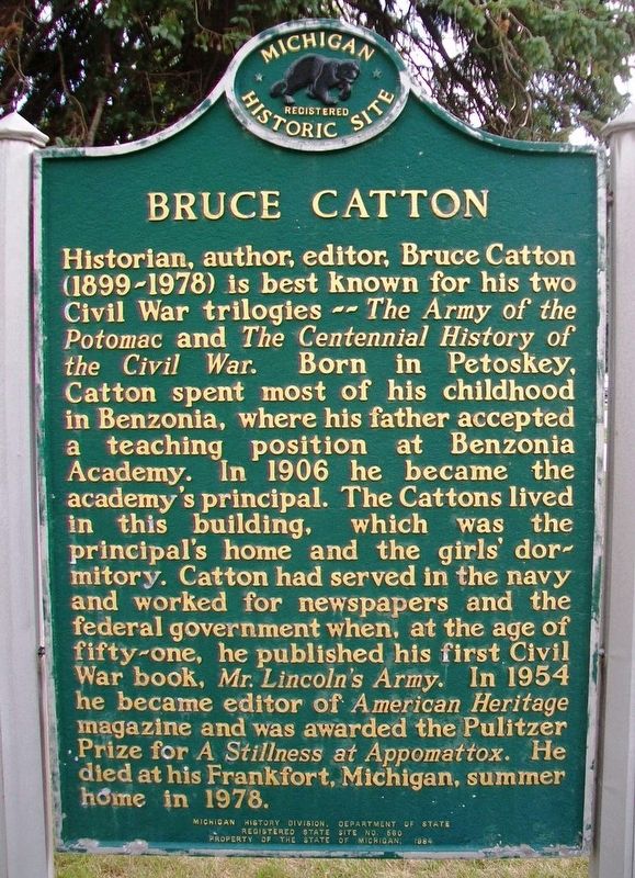 Bruce Catton Marker (Side A) image. Click for full size.