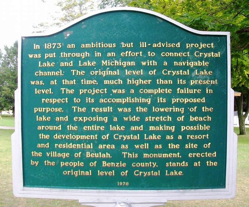 Crystal Lake Marker image. Click for full size.