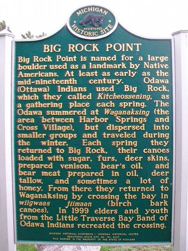 Big Rock Point Marker (Side A) image. Click for full size.