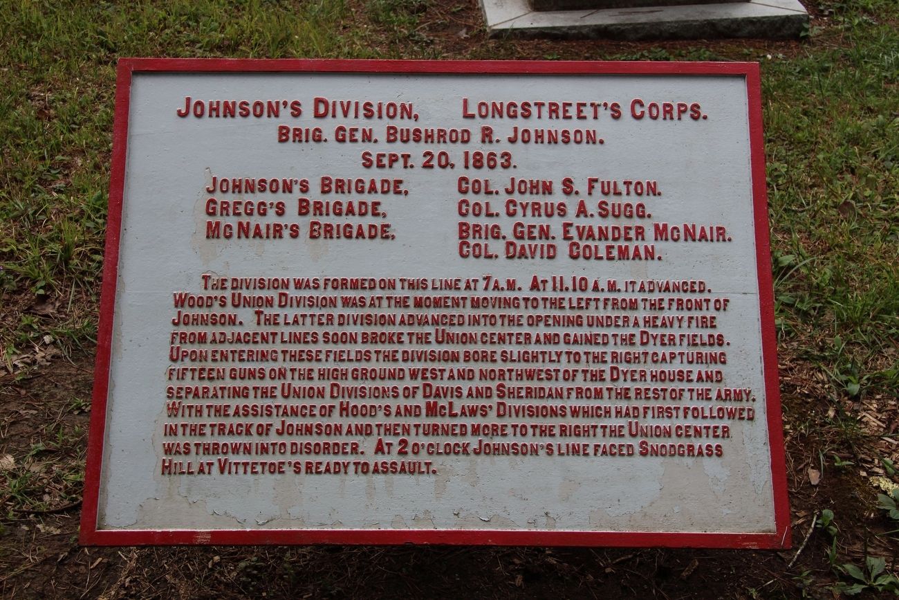 Johnson's Division Marker. Click for full size. Johnson's Division Marker image. Click for full size.