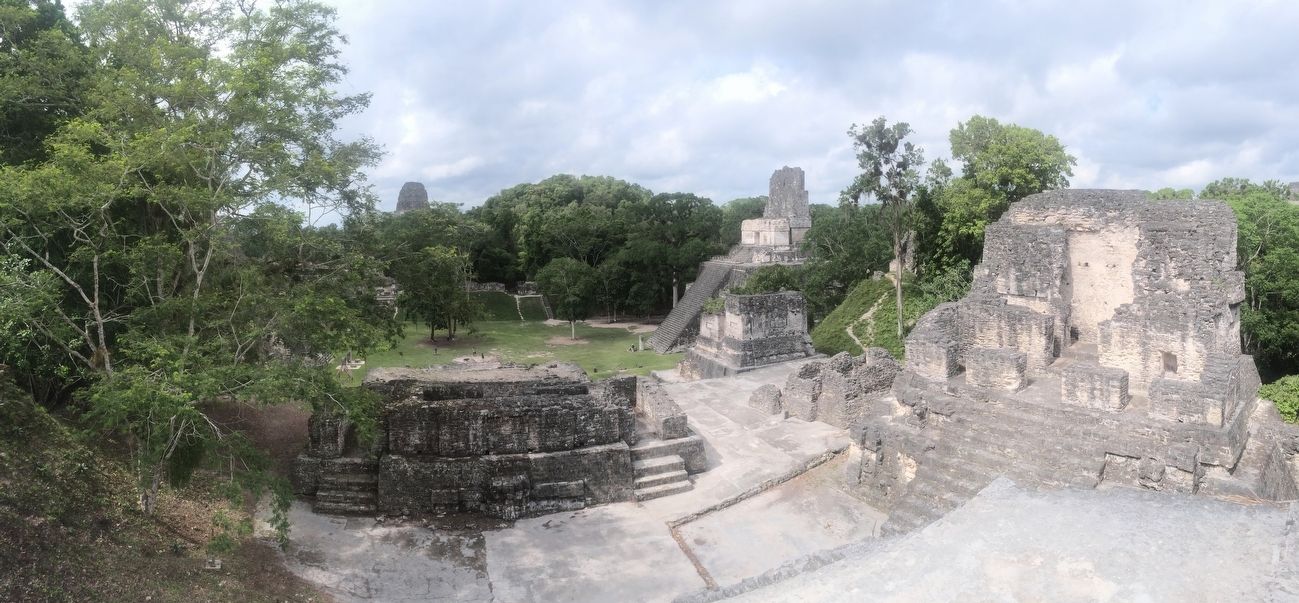 Temple II seen from the North Acropolis at Tikal. Click for full size. Temple II seen from the North Acropolis at Tikal image. Click for full size.