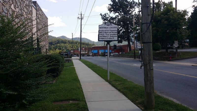 Montreat College Marker (facing south). Click for full size. Montreat College Marker (facing south) image. Click for full size.