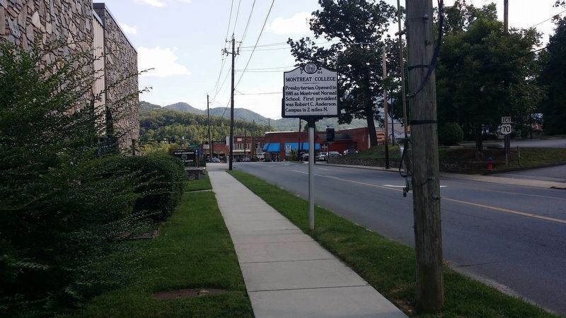Montreat College Marker (facing south) image. Click for full size.