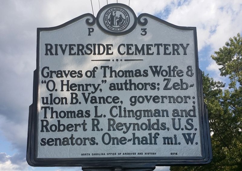 Riverside Cemetery Marker image. Click for full size.