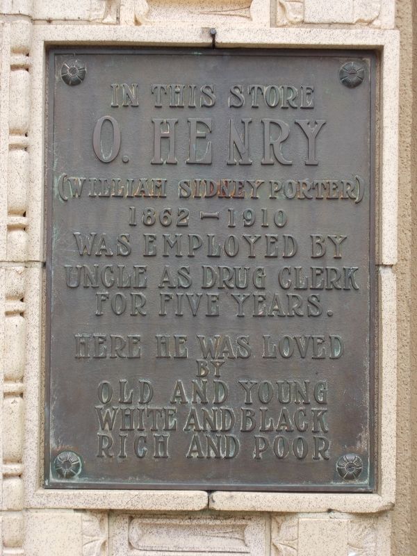 O. Henry Marker. Click for full size. O. Henry Marker image. Click for full size.