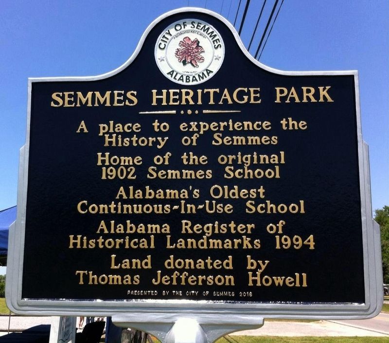 Semmes Heritage Park Marker image. Click for full size.