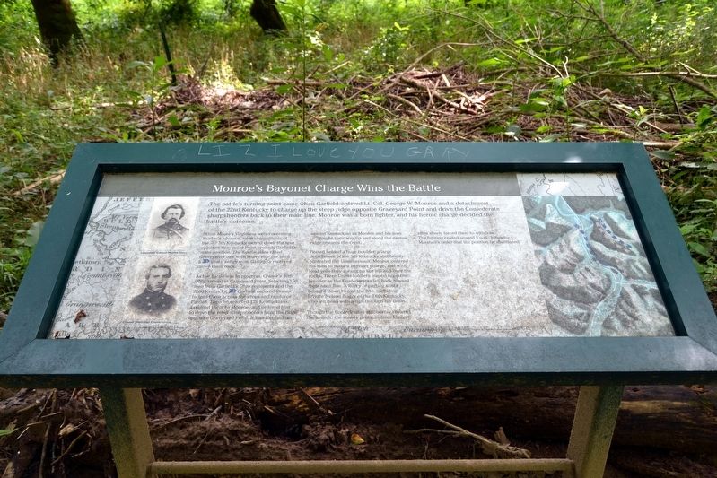 Monroe's Bayonet Charge Wins the Battle Marker. Click for full size. Monroe's Bayonet Charge Wins the Battle Marker image. Click for full size.