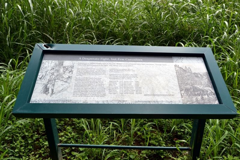 A Desperate Fight, but Few Casualties Marker image. Click for full size.