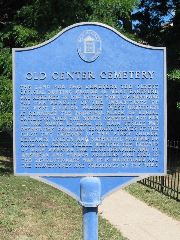 Old Center Cemetery Marker image. Click for full size.