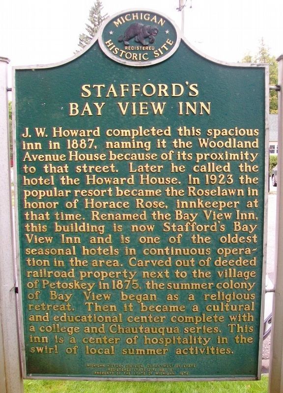 Stafford's Bay View Inn Marker image. Click for full size.