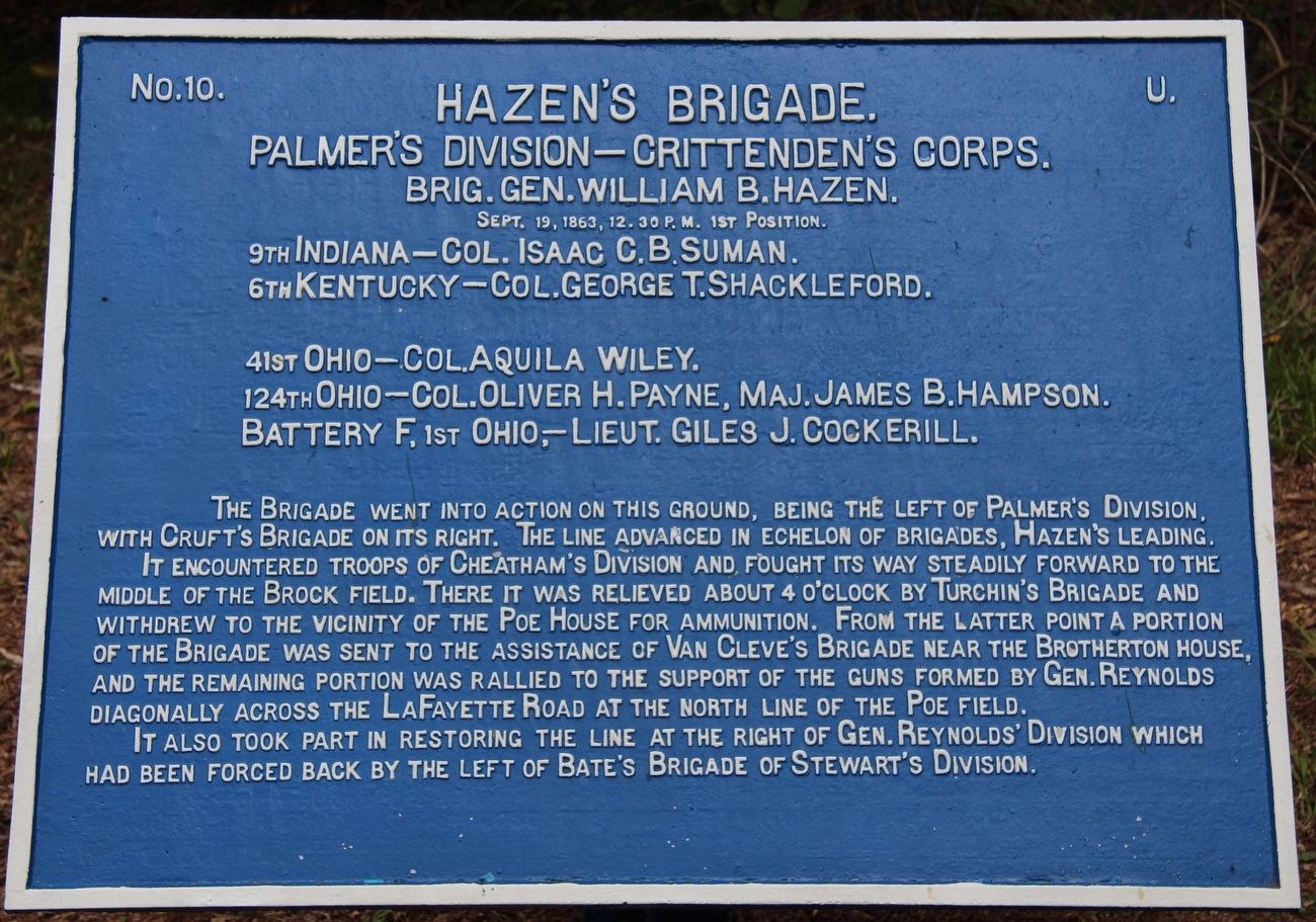 Hazen's Brigade Marker image. Click for full size.