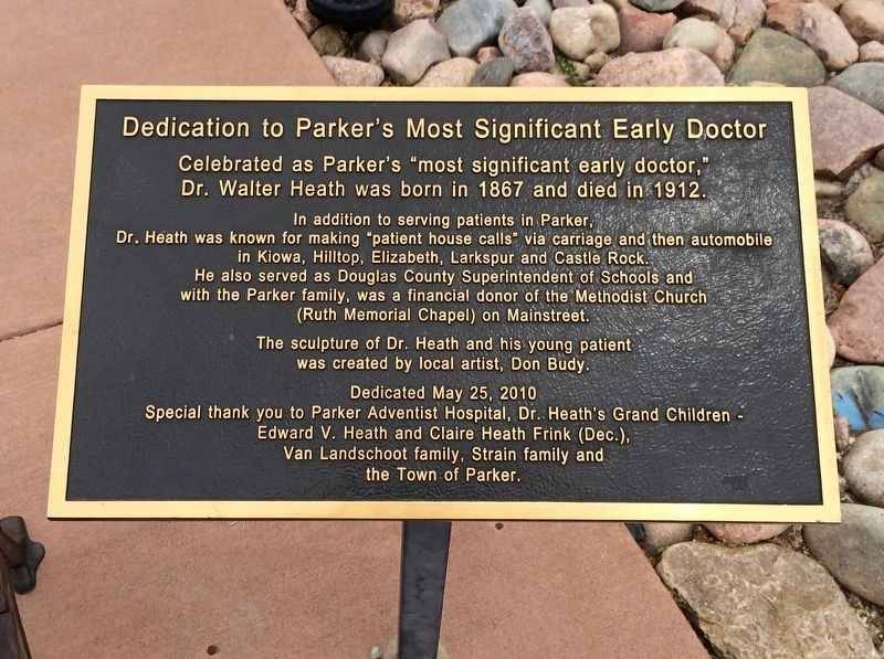 Dedication to Parker's Most Significant Early Doctor Marker. Click for full size. Dedication to Parker's Most Significant Early Doctor Marker image. Click for full size.
