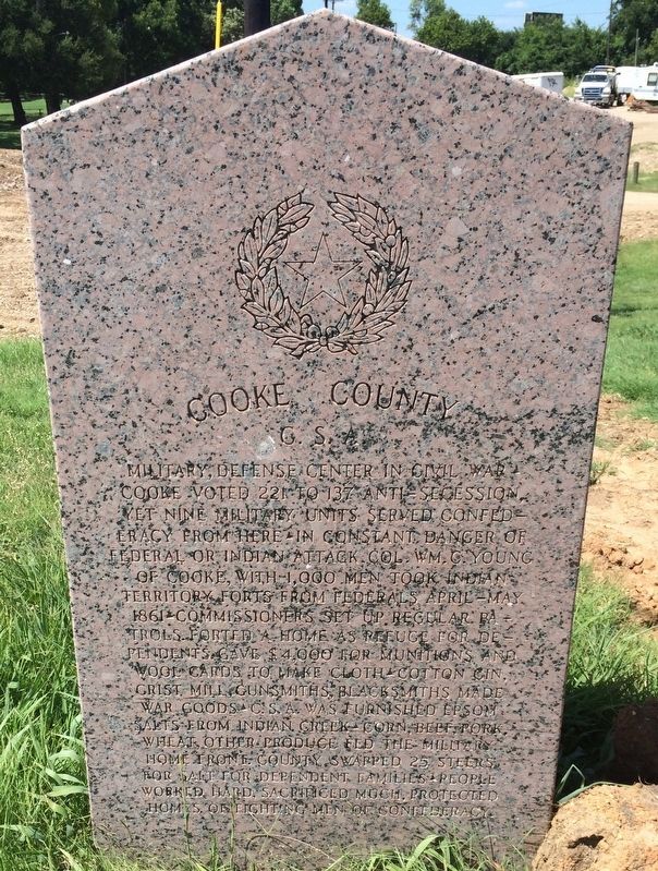 Cooke County, C.S.A. Marker. Click for full size. Cooke County, C.S.A. Marker image. Click for full size.