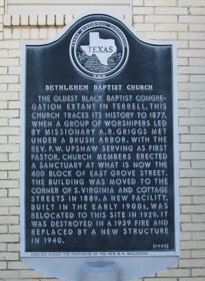 Bethlehem Baptist Church Marker. Click for full size. Bethlehem Baptist Church Marker image. Click for full size.