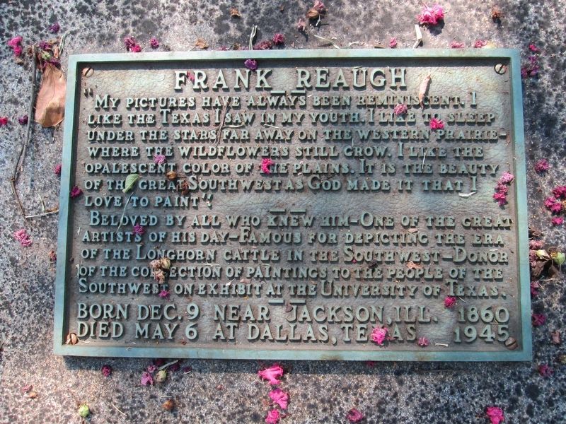 Frank Reaugh Plaque on Grave image. Click for full size.