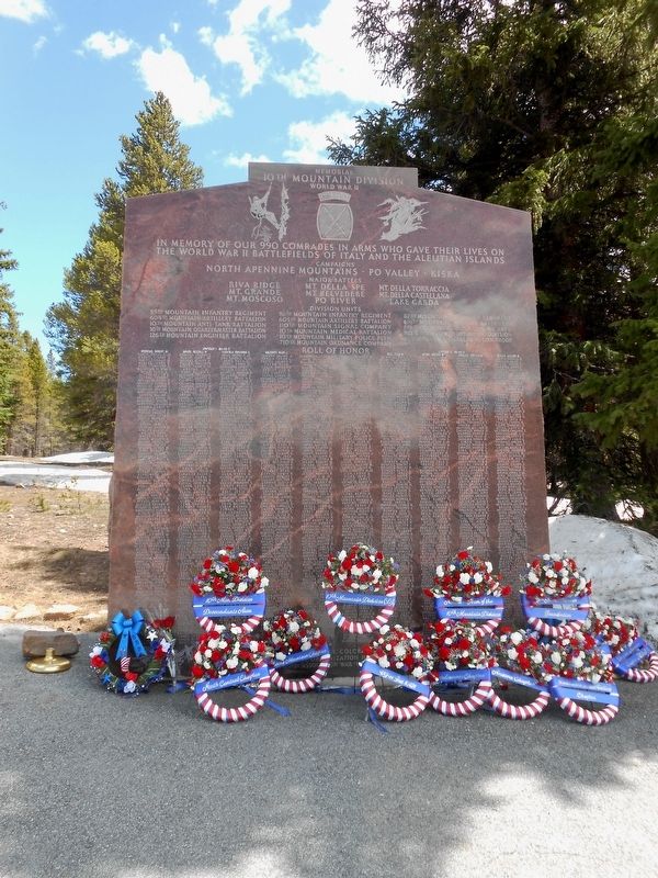 Memorial Day 2014, 10th Mountain Division Memorial Marker image. Click for full size.