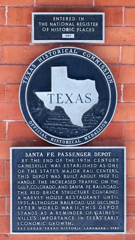 Santa Fe Passenger Depot Marker. Click for full size. Santa Fe Passenger Depot Marker image. Click for full size.