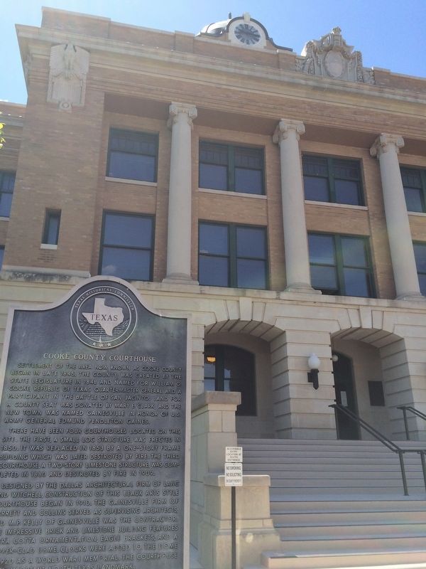 Cooke County Courthouse & Marker. Click for full size. Cooke County Courthouse & Marker image. Click for full size.