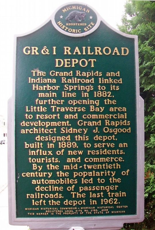 GR&I Railroad Depot Marker image. Click for full size.