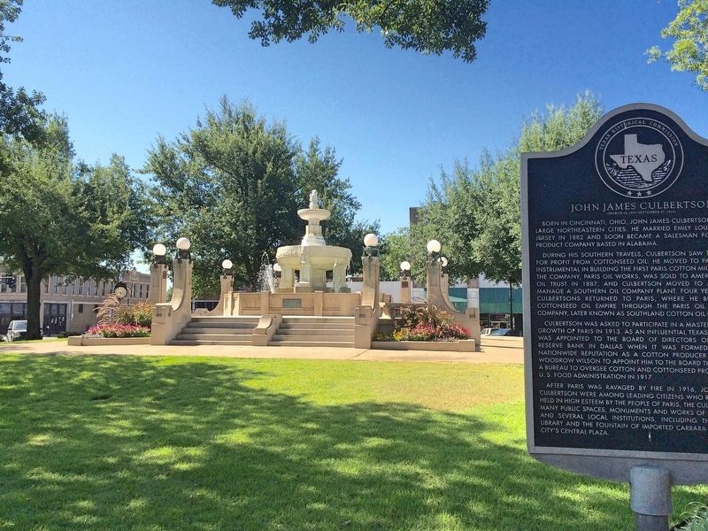 John James Culbertson Marker & Fountain in Plaza. image. Click for full size.