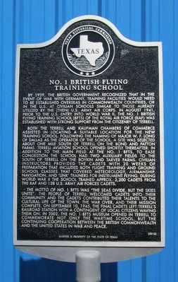 No. 1 British Flying Training School Marker. Click for full size. No. 1 British Flying Training School Marker image. Click for full size.