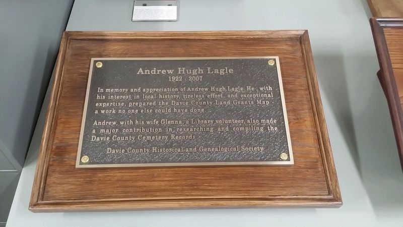 Another Plaque at Davie County Public Library image. Click for full size.