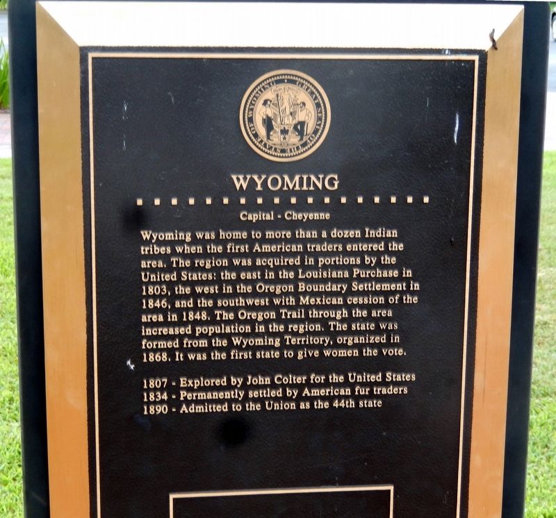 Wyoming Marker. Click for full size. Wyoming Marker image. Click for full size.