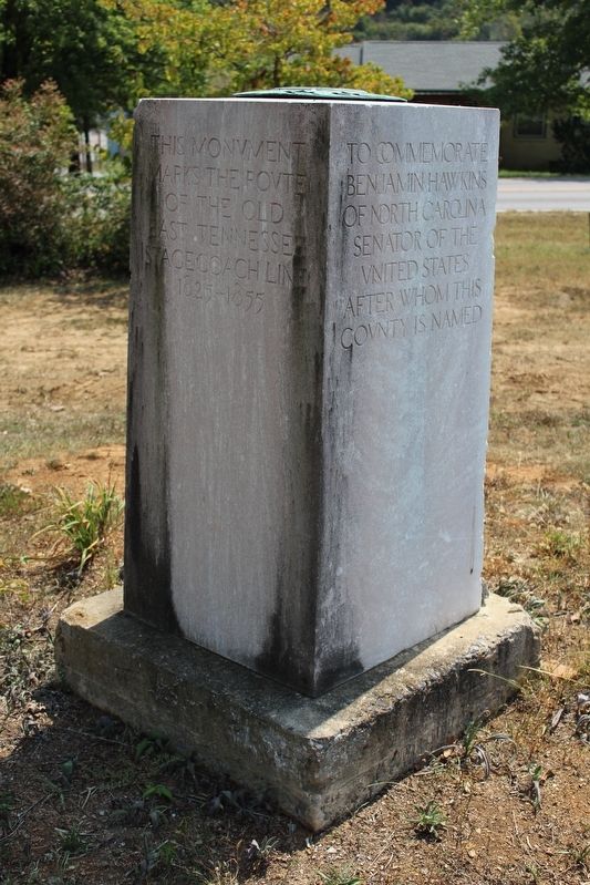 Hawkins County Milestone Marker (back). Click for full size. Hawkins County Milestone Marker (back) image. Click for full size.