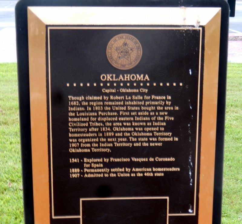 Oklahoma Marker. Click for full size. Oklahoma Marker image. Click for full size.