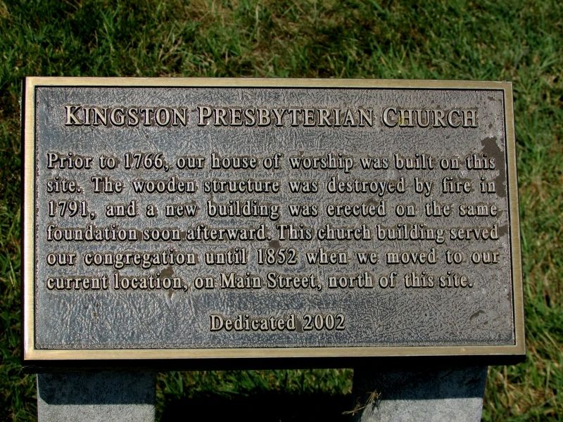 Kingston Presbyterian Church Marker. Click for full size. Kingston Presbyterian Church Marker image. Click for full size.