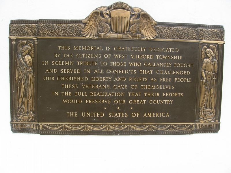 West Milford Township Veterans Monument. Click for full size. West Milford Township Veterans Monument image. Click for full size.