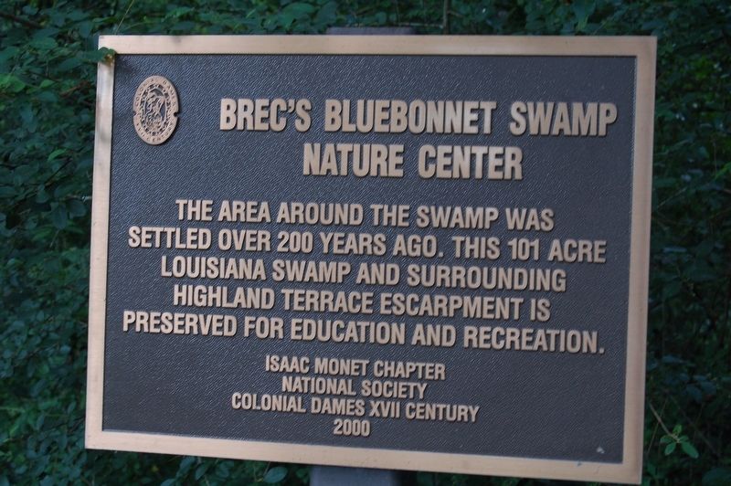 BREC's Bluebonnet Swamp Nature Center Marker image. Click for full size.