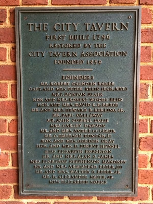 The City Tavern Marker. Click for full size. The City Tavern Marker image. Click for full size.