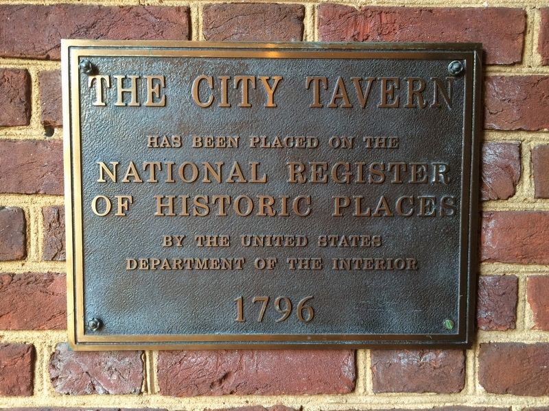 The City Tavern NRHP marker. Click for full size. The City Tavern NRHP marker image. Click for full size.