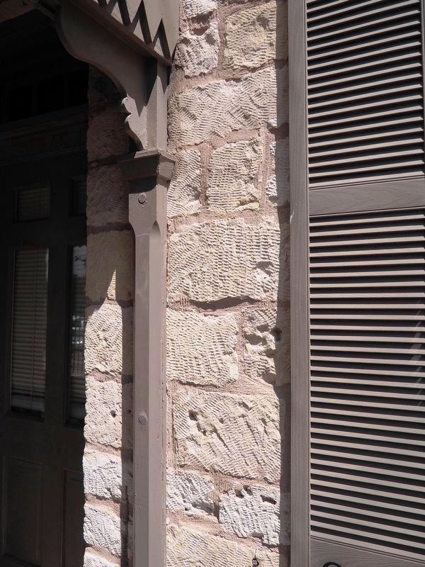Close-up of hand-hewn limestone image. Click for full size.