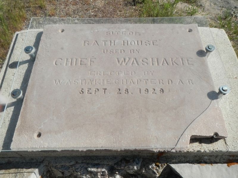 Washakie's Bath House Marker. Click for full size. Washakie's Bath House Marker image. Click for full size.