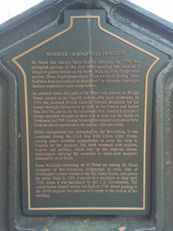 M Street - A Road Well Traveled Marker. Click for full size. M Street - A Road Well Traveled Marker image. Click for full size.
