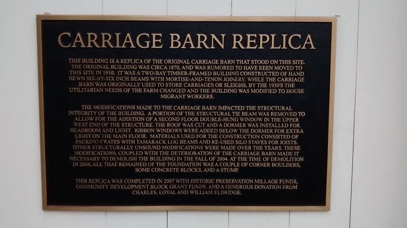 Carriage Barn Replica Marker image. Click for full size.
