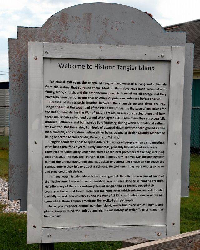 Welcome To Historic Tangier Island Marker image. Click for full size.