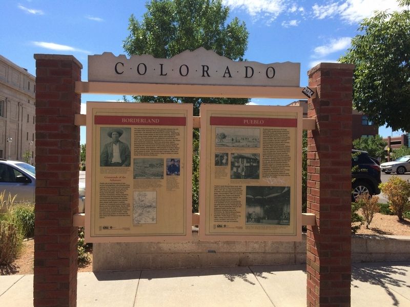 Pueblo Marker located near Pueblo City Hall.. Click for full size. Pueblo Marker located near Pueblo City Hall. image. Click for full size.