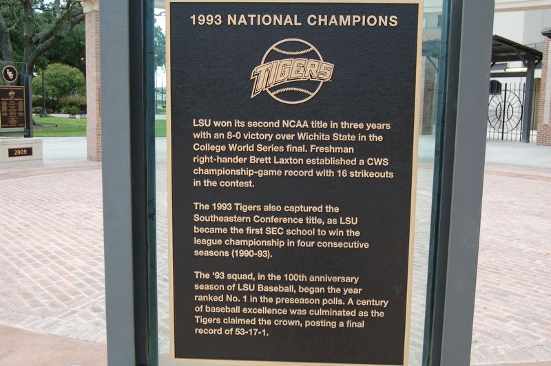 1993 National Champions Marker image. Click for full size.
