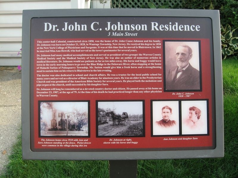 Dr. John C. Johnson Residence Marker. Click for full size. Dr. John C. Johnson Residence Marker image. Click for full size.