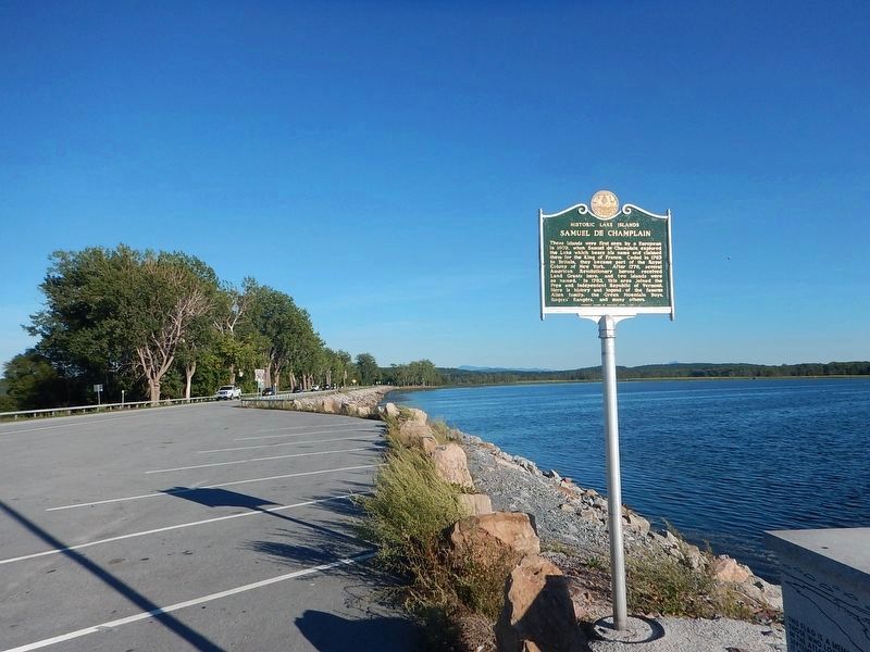 Wideview of Historic Lake Islands - Samuel De Champlain Marker image. Click for full size.