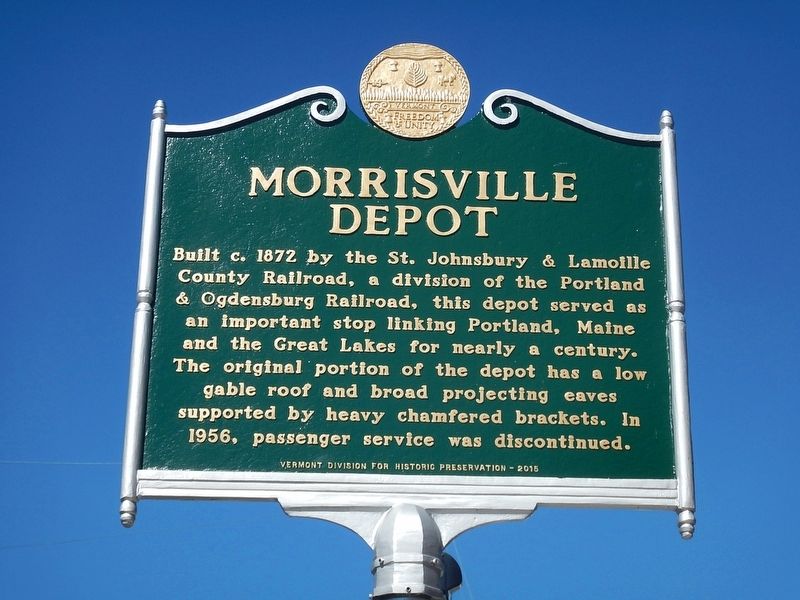 Morrisville Depot Marker. Click for full size. Morrisville Depot Marker image. Click for full size.