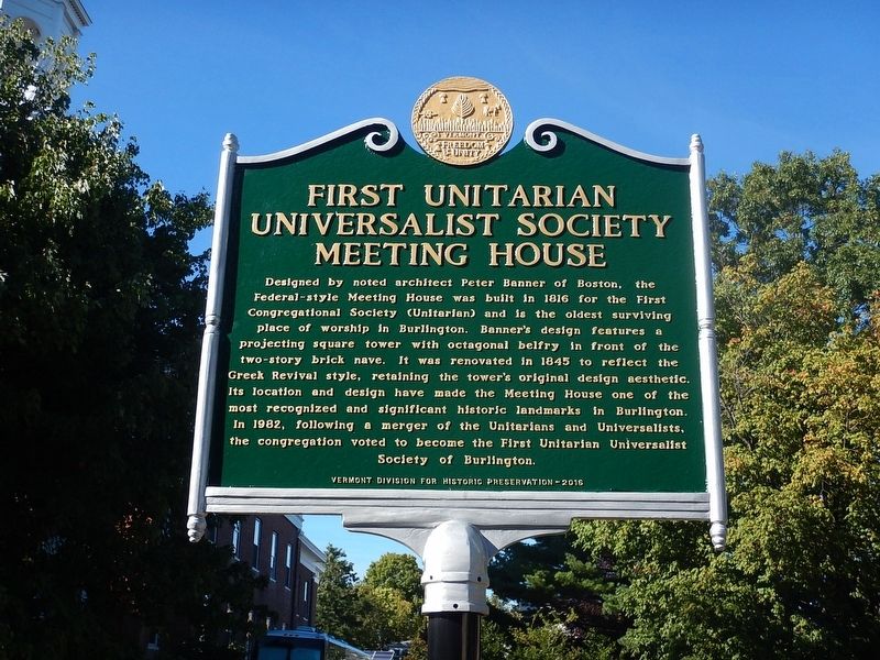 First Unitarian Universalist Society Meeting House Marker image. Click for full size.